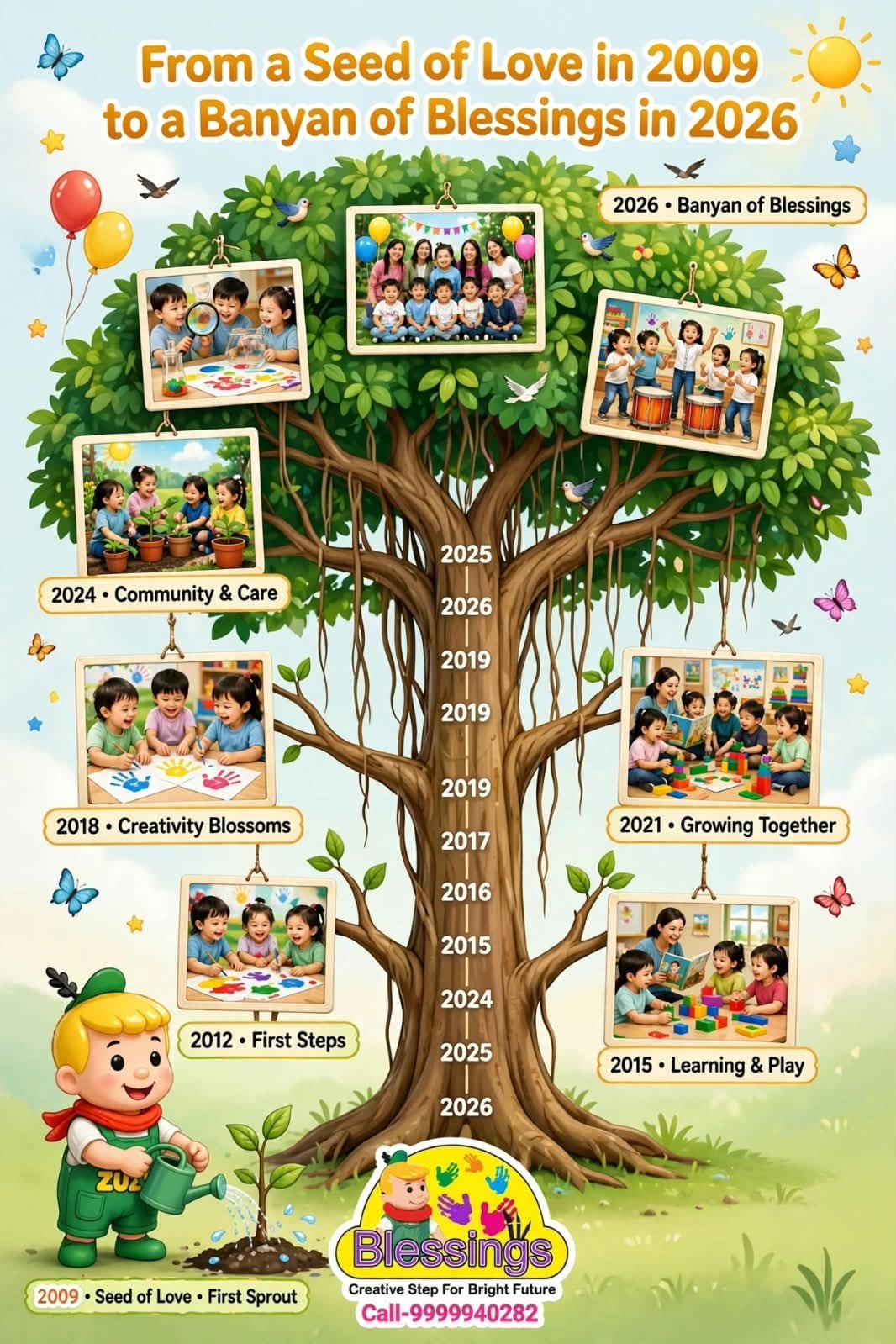 Preschool child learning with teacher